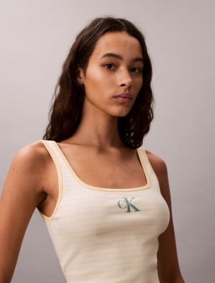 Женские топы Calvin Klein Monologo Stripe Rib Tank Top — фото 6