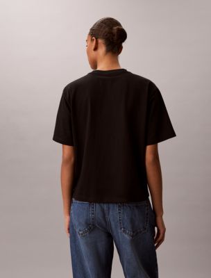 Женские футболки Calvin Klein Faded Script Logo Graphic Boxy T-Shirt — фото 4