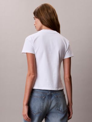 Женские футболки Calvin Klein Logo Font Graphic Slim T-Shirt — фото 3