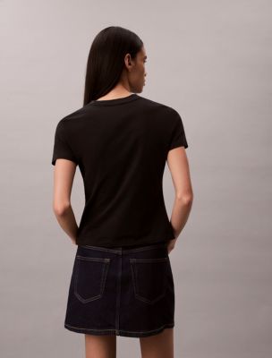 Женские футболки Calvin Klein Flower Logo Graphic Slim T-Shirt — фото 5