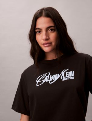 Raised Logo Graphic Boxy T-Shirt, Black