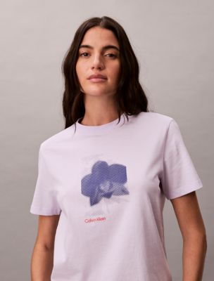 Женские футболки Calvin Klein Blur Floral Graphic Classic T-Shirt — фото 3