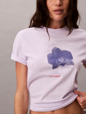 Женские футболки Calvin Klein Blur Floral Graphic Classic T-Shirt — фото 5