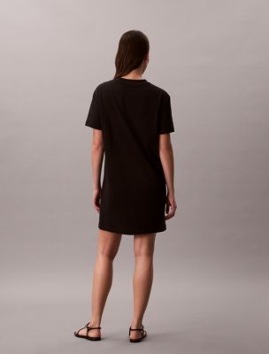 Женское платье Calvin Klein Monologo Mini T-Shirt, цвет: Чёрный — фото 6