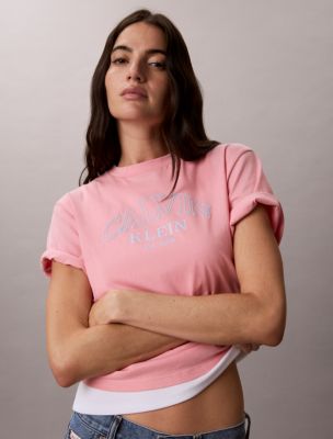 Arch Logo Graphic Boxy T-Shirt, Soft Berry 