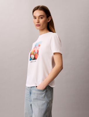 Женские футболки Calvin Klein Flower Graphic Classic T-Shirt — фото 5