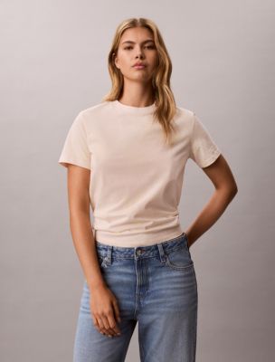 Floral Print Classic T-Shirt, Mother Of Pearl Aop