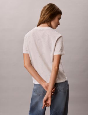 Женские футболки Calvin Klein Floral Print Classic T-Shirt — фото 5