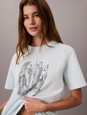 Женские футболки Calvin Klein Cityscape Graphic Crewneck Tee — фото 2