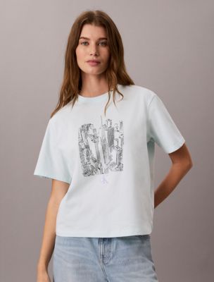 Женские футболки Calvin Klein Cityscape Graphic Crewneck Tee — фото 4