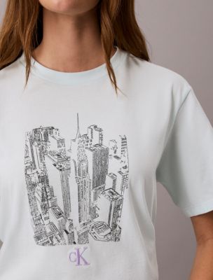 Женские футболки Calvin Klein Cityscape Graphic Crewneck Tee — фото 6