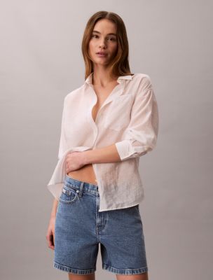 Женские шорты Calvin Klein Denim A-Line Shorts — фото 4