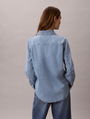 Женские рубашки Calvin Klein Denim Classic Button-Down Shirt — фото 5