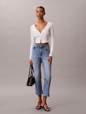 High Rise Cropped Flared Jeans, Irving