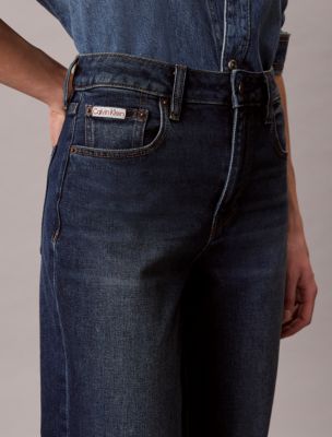 Женские джинсы Calvin Klein High Rise Straight, цвет: Синий морской — фото 3