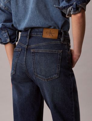 Женские джинсы Calvin Klein High Rise Straight, цвет: Синий морской — фото 5