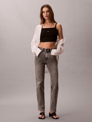 High Rise Straight Jeans, Fairview Grey