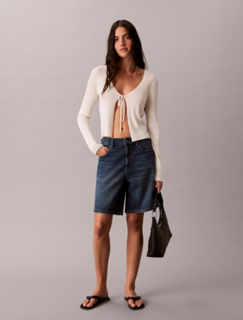 Женские шорты Calvin Klein Roll Hem A-Line Denim Shorts
