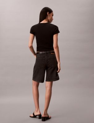 Женские шорты Calvin Klein Roll Hem A-Line Denim Shorts — фото 5