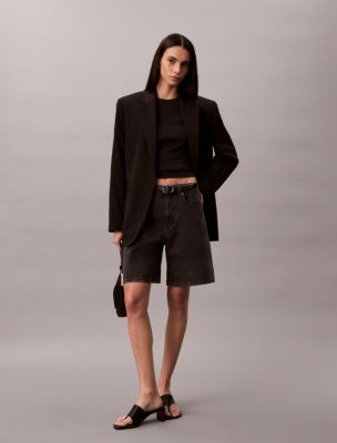 Denim A-Line Shorts, Ck Essential Black