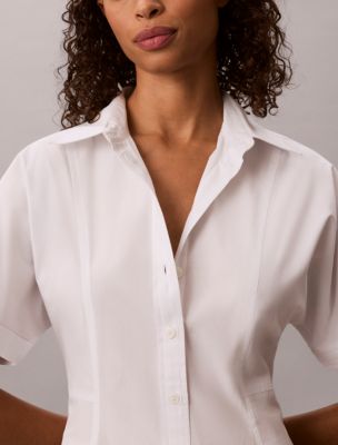 Женские платья Calvin Klein Cotton Poplin Mini Shirt Dress — фото 6