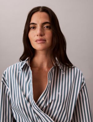 Женские платья Calvin Klein Yarn-Dyed Poplin Cotton Shirt Dress — фото 2