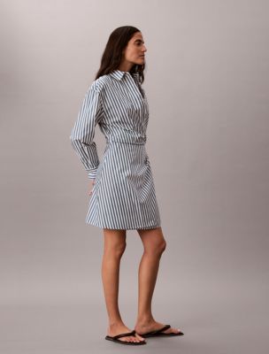 Женские платья Calvin Klein Yarn-Dyed Poplin Cotton Shirt Dress — фото 3