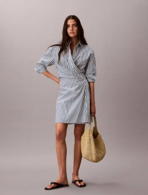 Женские платья Calvin Klein Yarn-Dyed Poplin Cotton Shirt Dress