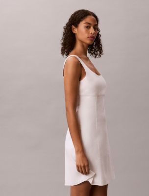 darjeeling silk mini robe dress White Silk Mini Dress Mulberry Silk – Low Back V Neck XS