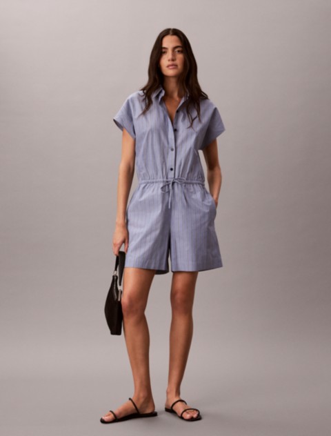 Женские комбинезоны Calvin Klein Yarn-Dyed Poplin Cotton Romper