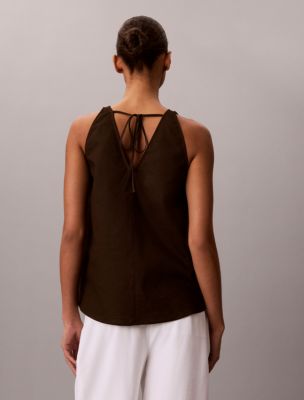 Женские топы Calvin Klein Linen Blend Sleeveless Top — фото 2