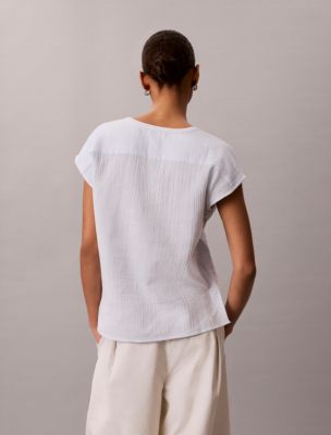 Женские топы Calvin Klein Double Gauze Relaxed Top — фото 3