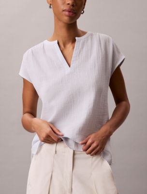 Женские топы Calvin Klein Double Gauze Relaxed Top — фото 5
