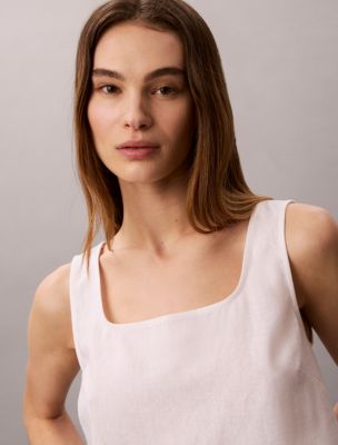 Женские топы Calvin Klein Linen Blend Cropped Tank Top — фото 3