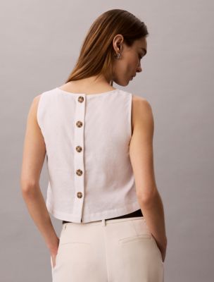 Женские топы Calvin Klein Linen Blend Cropped Tank Top — фото 4