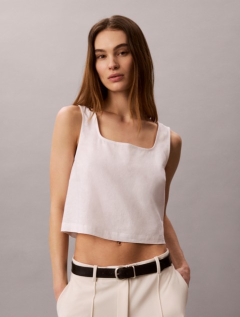 Женские топы Calvin Klein Linen Blend Cropped Tank Top