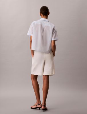 Женские рубашки Calvin Klein Cotton Blend Relaxed Button-Down Shirt — фото 4