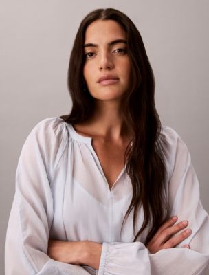 Женские топы Calvin Klein Light Cotton Blend Popover Top — фото 3