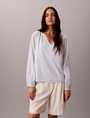 Женские топы Calvin Klein Light Cotton Blend Popover Top — фото 5