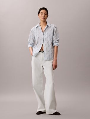 Женские рубашки Calvin Klein Cotton Poplin Relaxed Button-Down Shirt — фото 3