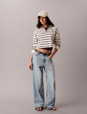 Женские топы Calvin Klein Striped Monogram Terry Cropped Top — фото 3