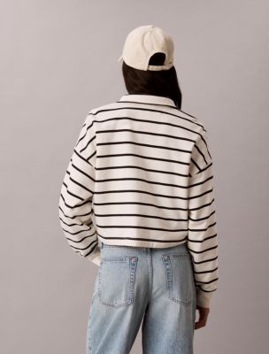 Женские топы Calvin Klein Striped Monogram Terry Cropped Top — фото 6