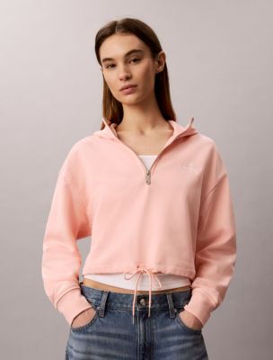 Monologo Terry Cropped Hoodie, Peachy Day