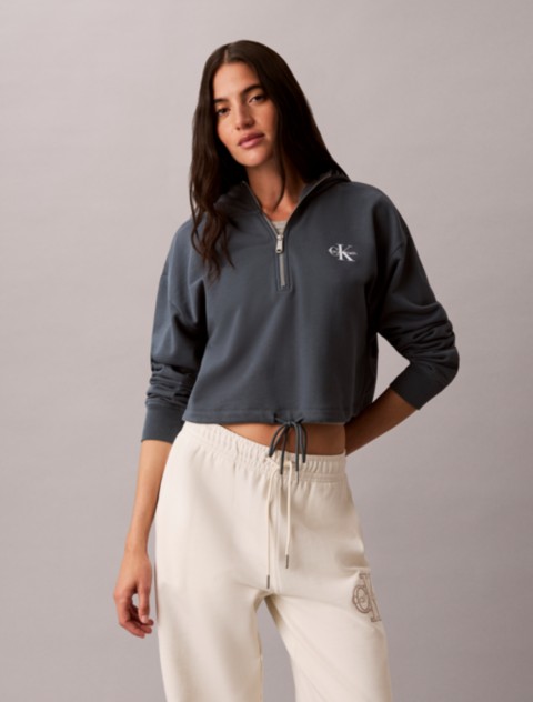 Женские худи Calvin Klein Monologo Terry Cropped