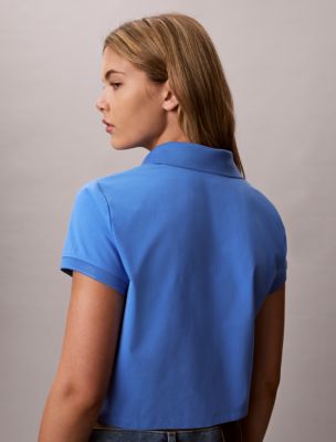 Женские рубашки Calvin Klein Cooling Jersey Cropped Polo Shirt — фото 4