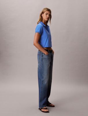 Женские рубашки Calvin Klein Cooling Jersey Cropped Polo Shirt — фото 5