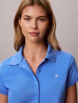 Женские рубашки Calvin Klein Cooling Jersey Cropped Polo Shirt — фото 6