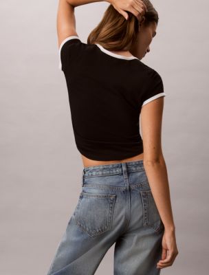 Женские футболки Calvin Klein Monologo Graphic Slim T-Shirt — фото 3