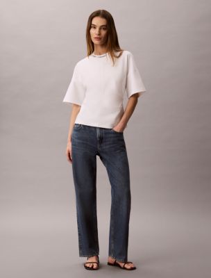 Женские футболки Calvin Klein Logo Jacquard Boxy T-Shirt — фото 2