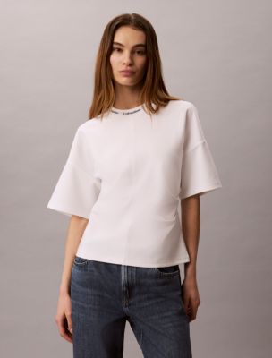 Женские футболки Calvin Klein Logo Jacquard Boxy T-Shirt — фото 3